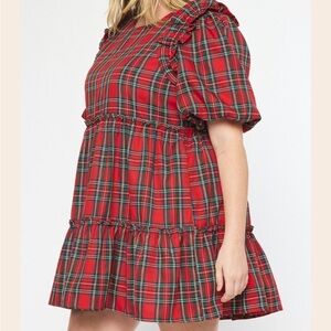 Christmas Plaid Mini Dress